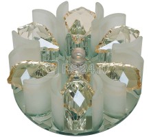 Светильник декоративный встраиваемый DLS-F120 G4 GLASSY/CLEAR+CHAMPAGNE Fiore без лампы G4 основание стекло; зеркальн.; отделка кристалл прозр. с элементами цвета шампань Fametto 10638
