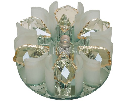 Светильник декоративный встраиваемый DLS-F120 G4 GLASSY/CLEAR+CHAMPAGNE Fiore без лампы G4 основание стекло; зеркальн.; отделка кристалл прозр. с элементами цвета шампань Fametto 10638