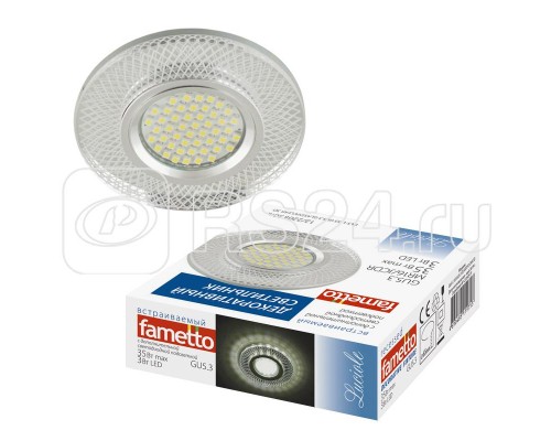 Светильник декоративный встраиваемый DLS-L153 GU5.3 GLASSY/CLEAR 3D без лампы цоколь GU5.3 доп. светодиодная подсветка 3Вт Fametto UL-00005318