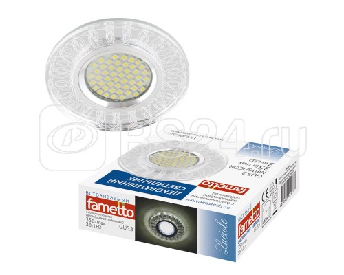 Светильник декоративный встраиваемый DLS-L154 GU5.3 GLASSY/CLEAR 3D без лампы цоколь GU5.3 доп. светодиодная подсветка 3Вт Fametto UL-00005319