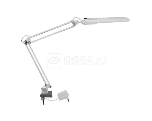 Светильник Дельта 1 настол. на струбцине с дросселем 11Вт с лампой КЛЛ G23 сер. Трансвит 128