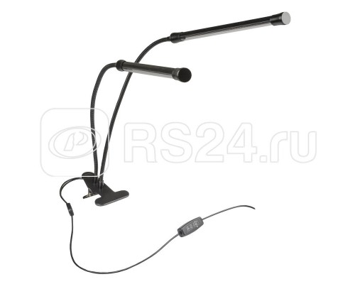 Светильник для растений светодиодный ULT-P33-15W/SPSB/TM IP40 BLACK с таймером на прищепке спектр для рассады и цветения Uniel UL-00004735