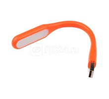 Светильник-фонарь переносной TLD-541 Orange прорезин. 6 LED питание от USB-порта картон оранж. Uniel UL-00000252