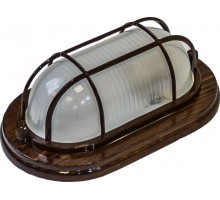 Светильник Кантри НБО 04-60-022 дерево/стекло решетка IP54 E27 max 60Вт 232х140 овал (8/288) клен ЭРА Б0048418