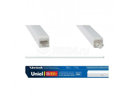 Светильник линейный светодиодный ULI-E01-7W/NW/K WHITE (аналог T5) с выкл. Свет бел. 4000К 600лм корпус бел. Uniel UL-00002725