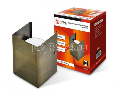 Светильник накладной двухсторонний GX53S-2BR-WALL под лампу GX53 230В бронза IN HOME 4690612024486