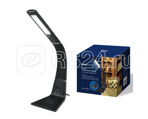 Светильник настольный TLD-565 Black/LED/360Lm/3000-6000K/Dimmer/WR 12Вт сенсорный выкл. диммер беспроводное зарядное устройство Uniel UL-00006472
