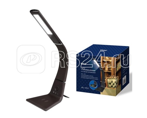 Светильник настольный TLD-565 Brown/LED/360Lm/3000-6000K/Dimmer/WR 12Вт сенсорный выкл. диммер беспроводное зарядное устройство Uniel UL-00006473
