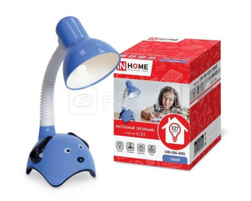 Светильник настольный под лампу СНО-DOG-СИНИЙ-KIDS на основании 60Вт E27 син. (короб.) IN HOME 4690612025629