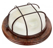 Светильник НБП 03-60-0022 УХЛ4 Решетка 230В 60Вт 1301D круг орех Camelion 14089