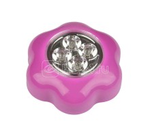 Светильник-ночник DTL-359 ок-A/Pink/4LED/3ААА пушлайт питание от 3-х батареек ААА (в комплект не входят) роз. Uniel UL-00001990