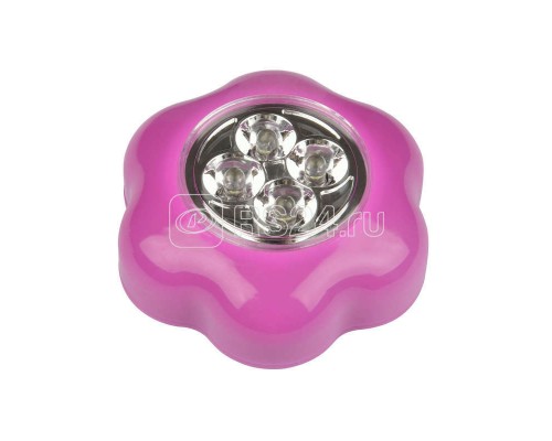 Светильник-ночник DTL-359 ок-A/Pink/4LED/3ААА пушлайт питание от 3-х батареек ААА (в комплект не входят) роз. Uniel UL-00001990