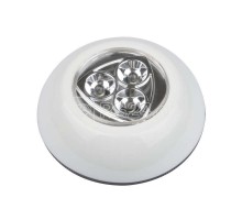 Светильник-ночник DTL-360 Круг/White/3LED/3ААА пушлайт питание от 3-х батареек ААА (в комплект не входят) бел. Uniel UL-00001992