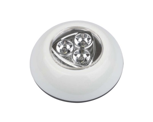 Светильник-ночник DTL-360 Круг/White/3LED/3ААА пушлайт питание от 3-х батареек ААА (в комплект не входят) бел. Uniel UL-00001992