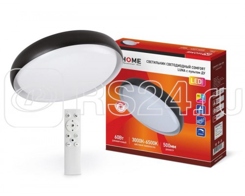 Светильник светодиодный COMFORT LUNA 60Вт 230В 3000-6500К 4800лм 500х110мм c пультом ДУ IN HOME 4690612034430