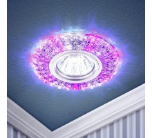 Светильник светодиодный DK LD2 SL/WH+PU декор cо светодиодной подсветкой (белый+фиолетовый) прозр. ЭРА Б0019198