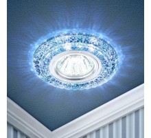 Светильник светодиодный DK LD3 SL/WH+BL декор cо светодиодной подсветкой (белый+голубой) прозр. ЭРА Б0019203