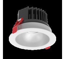 Светильник светодиодный DL-SPARK 150х105 25Вт 3000К 60град. IP44 встраив. бел. с матовым серебристым рефлектором VARTON V1-R0-00434-10L07-4402530
