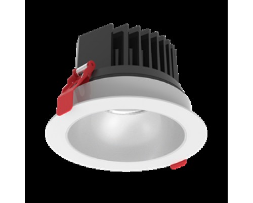Светильник светодиодный DL-SPARK 150х105 25Вт 4000К 60град. IP44 встраив. бел. с матовым серебистым рефлектором VARTON V1-R0-00434-10L07-4402540