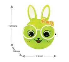 Светильник светодиодный NL-241 Зайцы очкарики ночник с выкл. 220В Camelion 13816