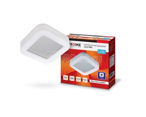 Светильник светодиодный RING-1540S-W 15Вт 230В 4000К 910лм 190мм IP65 квадрат IN HOME 4690612023267