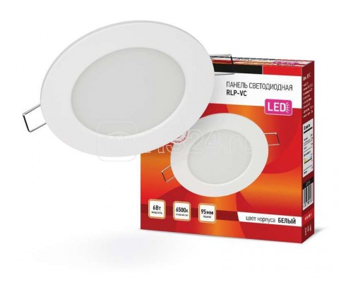 Светильник светодиодный RLP-VC 6Вт 230В 6500К 420лм 95мм IP40 панель круглая бел. IN HOME 4690612024516