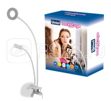 Светильник светодиодный ULK-F51-8W/SW/DIM IP20 WHITE с диммером и штативом для телефона 3000К/4000К/6500К бел. Uniel UL-00006867