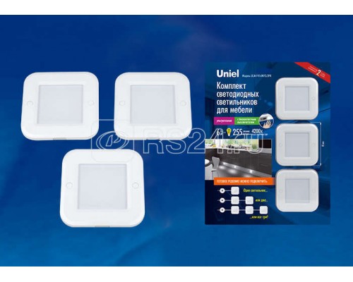 Светильник светодиодный ULM-F41-6Вт/4200К/DIM SENSOR IP20 WHITE диммер. 85х85х6.5мм бел. Uniel UL-00002888