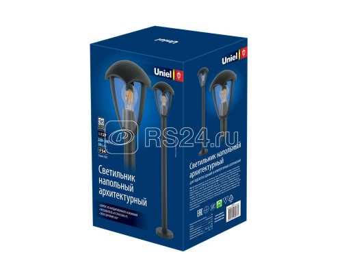 Светильник светодиодный уличный UUL-T80A 60W/E27 IP54 BLACK под лампу Е27 архитектурный напольный корпус сер. Uniel UL-00006817