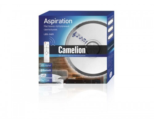 Светильник управл. LED LBS-2405 72Вт 3000-6000К 4800лм Bluetooth пульт Camelion 13988