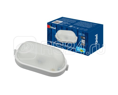 Светильник влагозащищенный UWL-O01 100W/E27 IP54 WHITE Овал под лампу Е27 Uniel UL-00006773