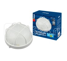 Светильник влагозащищенный UWL-R02 100W/E27 IP54 WHITE Kруг/Решетка под лампу Е27 Uniel UL-00006772