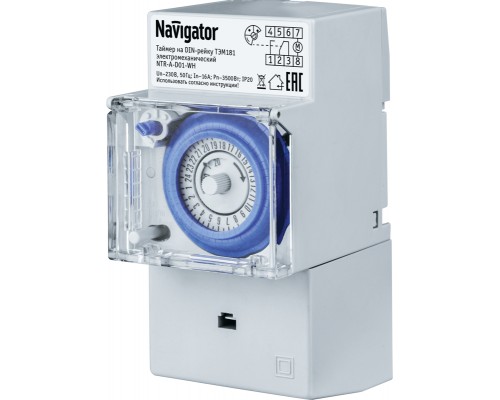 Таймер 61 560 NTR-A-D01-GR на DIN-рейку электромех. Navigator 61560
