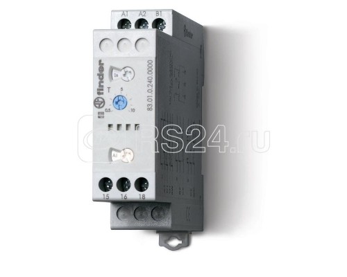 Таймер модульный мультифункциональный (AI DI SW BE CE DE WD) 24240В AC/DC 1CO 16А 22.5мм регулировка времени 0.05с10дней IP20 FINDER 830102400000