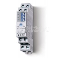 Таймер модульный мультифункциональный (AI DI SW SP BE DE EEb) функции SET RESET 12240В AC/DC 1CO 16А 17.5мм регулировка времени 0.1с10ч IP20 версия для ЖД-транспорта FINDER 810102300000T