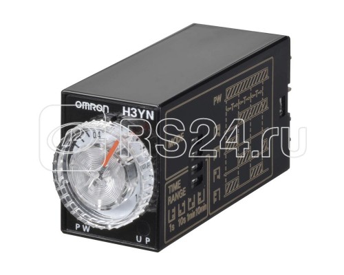 Таймер твердотельный H3YN-21-B AC200-230 контакты DPDT; большой диапазон времени 0.1 мин-10ч; одинарн. контакты; напряж. пит. 200..230В AC черн. Omron 669600