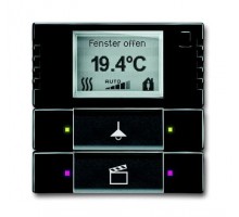 Терморегулятор 6128/28-81-500 KNX с дисплеем и сенсором 2/4-клавишный антрацит ABB 2CKA006134A0331