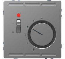 Терморегулятор Merten D-Life PlusLink с цетральной платой с выключателем 230В SD нерж. сталь SchE MTN5760-6036