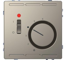 Терморегулятор Merten D-Life PlusLink с цетральной платой с выключателем 230В SD никель SchE MTN5760-6050