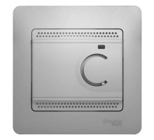 Термостат Glossa электронный для теплого пола с датчиком +5град.C +50град.C 10А в сборе алюм. SchE GSL000338