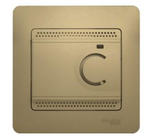 Термостат Glossa электронный для теплого пола с датчиком +5град.C +50град.C 10А в сборе титан SchE GSL000438