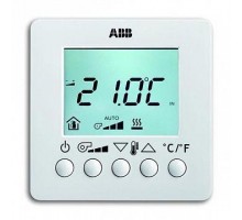 Термостат комнатный 6138/11-83-500 с ЖК-дисплеем для управления Fan- Coil SM серебристый алюм. ABB 2CKA006138A0005