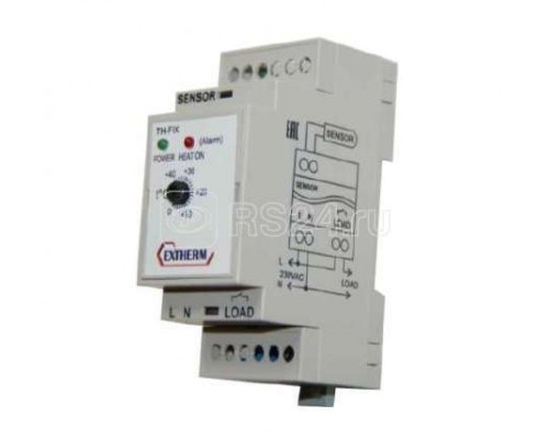 Термостат мех. для площадок; грунта; пола 16А на DIN-рейку Extherm Th-fix
