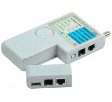 Тестер для витой пары 4в1 RJ45/RJ11/BNC/USB с элем. пит. ITK WH3468