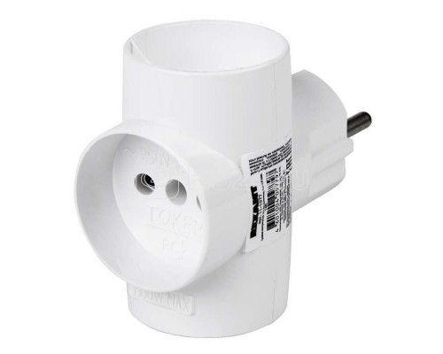 Тройник электрический без заземл. 220В 6A-10A Rexant 11-1081