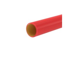 Труба гофрированная двустенная ПНД d110 жесткая 12кПа с муфтой SN12 750Н красн. (уп.6м) DKC 160911