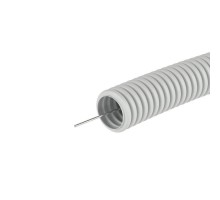 Труба гофрированная ПВХ d16мм с протяж. сер. (уп.25м) DKC 9191625