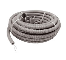 Труба гофрированная ПВХ d16мм с протяжкой сер. (20м) Рувинил 11601(20)