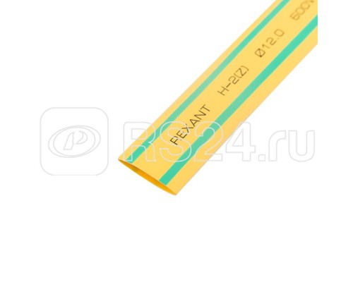 Трубка термоусадочная 12.0/6.0 1м жел./зел. (уп.50шт) Rexant 21-2007
