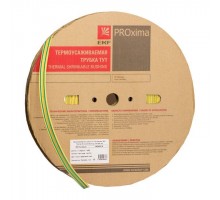 Трубка термоусадочная тонкостен. 12/6 жел. (уп.100м) EKF tut-12-yg
